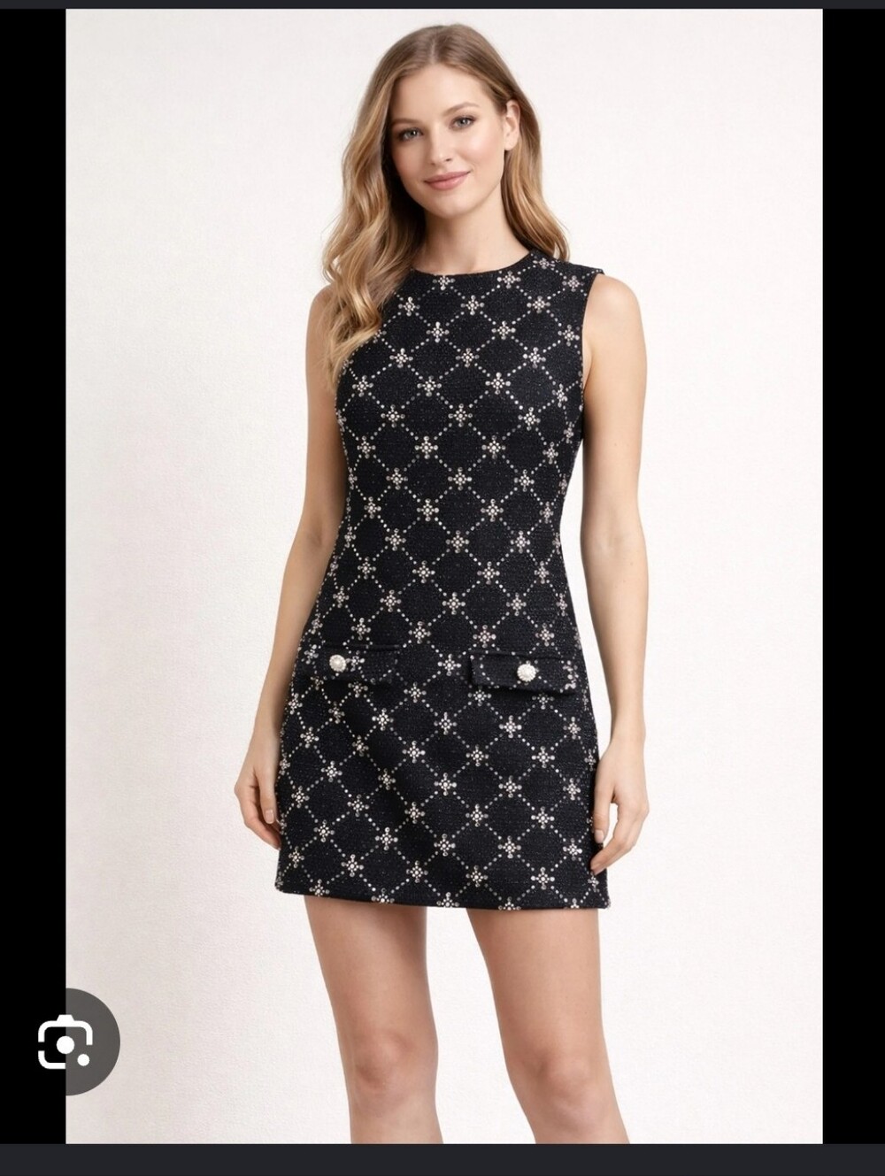 City Studio Black Sequin Mini Dress Women’s Medium Sleeveless Embellished Party